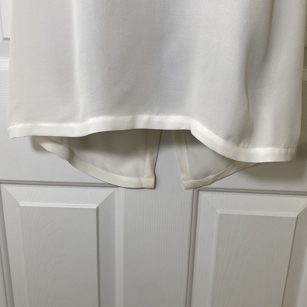 Veronica Beard 💯 Silk Mina Shell Off White Sheer Overlay Back Top Size 0 - Picture 3 of 10